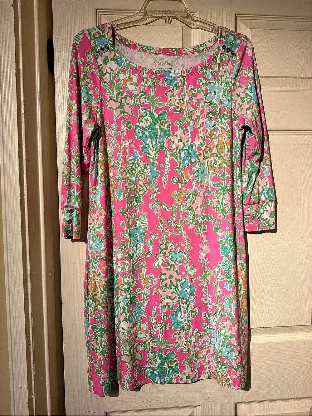 Lilly Pulitzer UPF 50+ Sophie Dress Floral Pink & Green